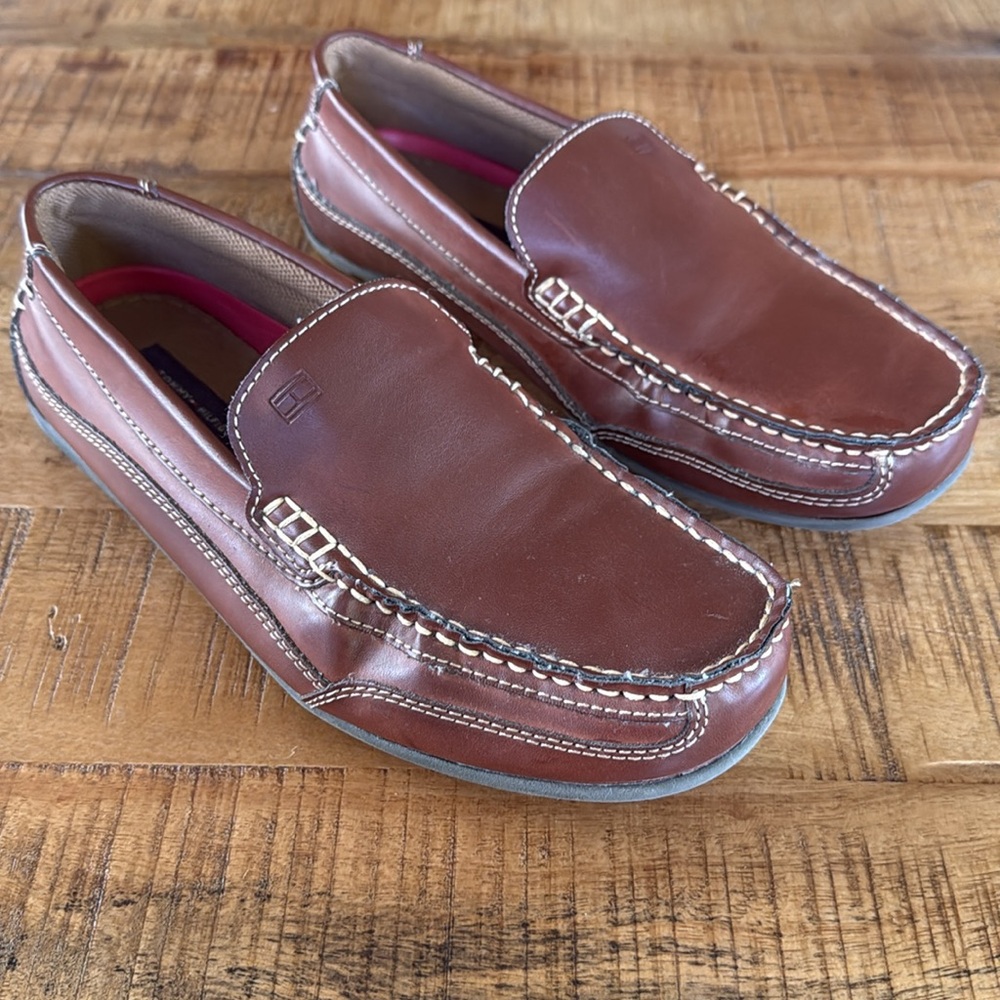 Tommy Hilfiger Driving Mocs Dark Brown Men’s Size 8 Slip-In Preppy Casual Dressy